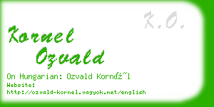 kornel ozvald business card
